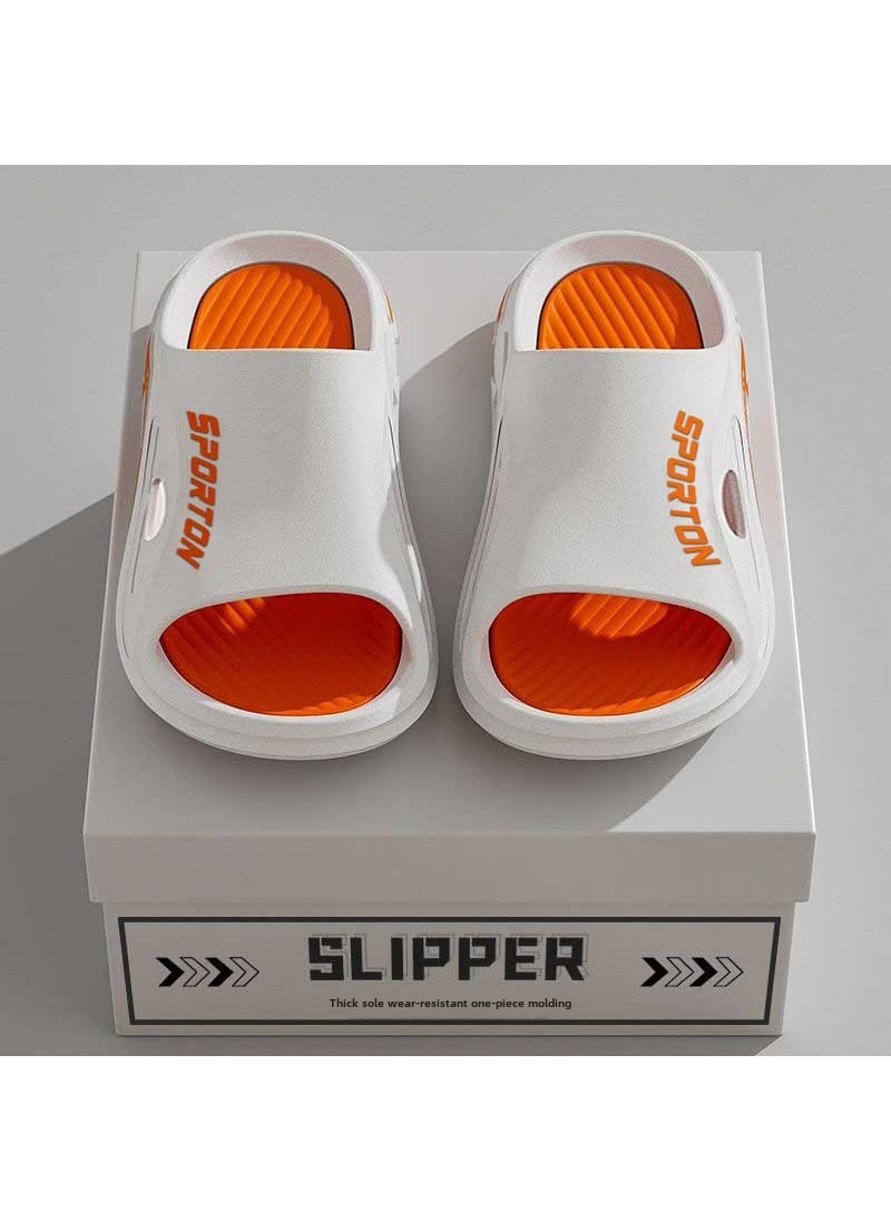 Generic Mens Fashionable Summer Soft Bottom Sandals Anti-Slip Deodorant PVC Special Couple Trendy Slippers Casual Slip-On Shoes 709-Orange 