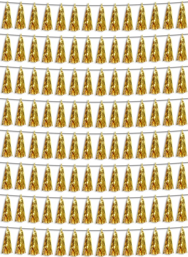 Hysilla 8P Gold Foil Fringe Metallic Tassel Streamers Banner Tassel Garland for Parade Floats, Bachelorette, Wedding, Birthday, Halloween, Christmas, Bridal/Baby Shower Party Decorations - Image 1