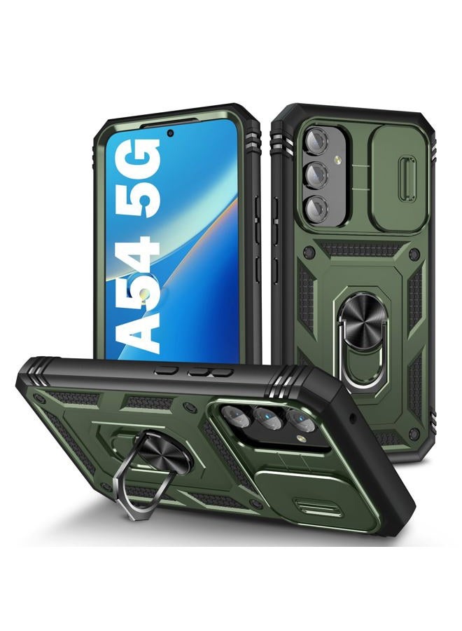 Pasnew Case for Samsung Galaxy A54 5G,Meatl Kickstand & Camera Slide Cover,Military Rugged Heavy Duty Multi-Layer Drop Shockproof Hard Shell A54 Cases,6.4 inch,Army Green - Image 1