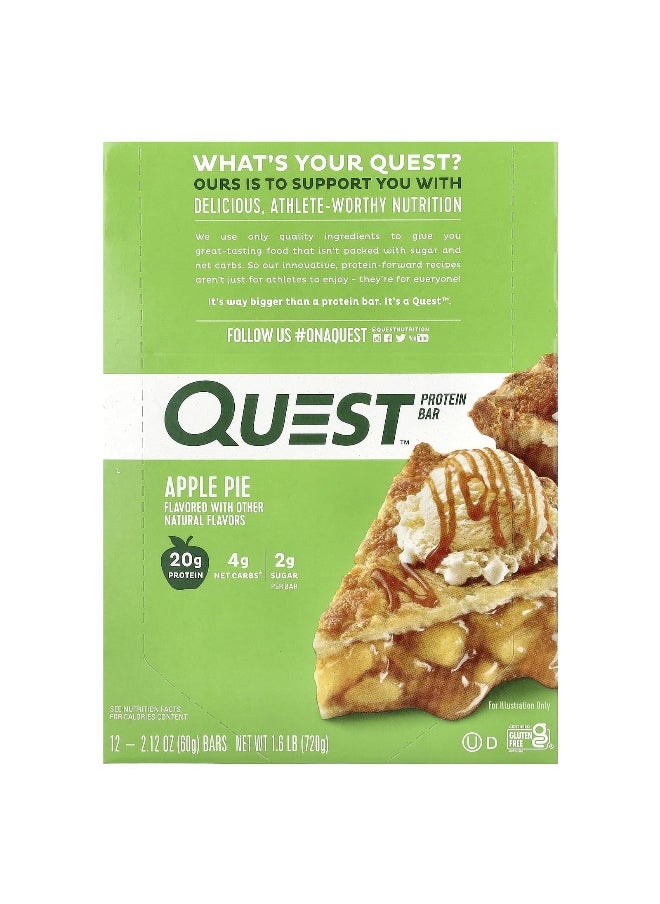 QUEST NUTRITION Quest Nutrition, Protein Bar, Apple Pie, 12 Bars, 2.12 oz (60 g) Each  - Image 1