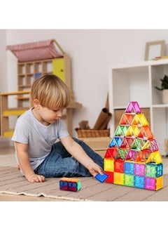 Piccasio Magnet Building Tiles - 30 Vibrant Clear Color Pieces for Early Learning, Brain Development, and Creative Magnetic Block Construction Play  - Image 4