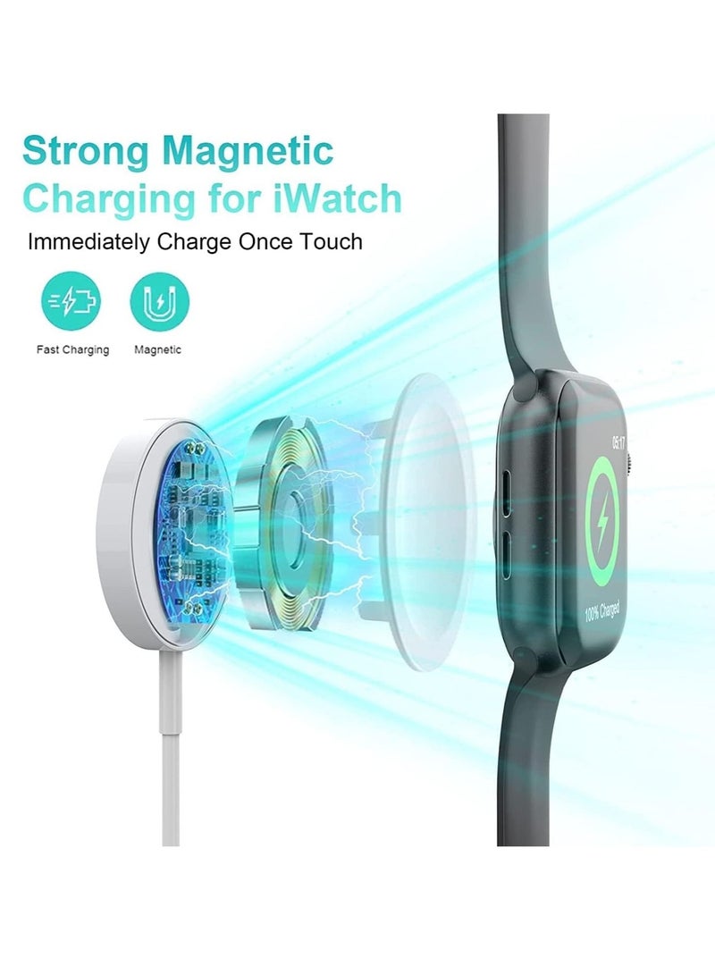 Captaintech Watch Charger Compatible with Apple Watch Charger, Watch Charger Charging Cable for Watch Series 7/6 /5/4 /3/2 /SE, Magnetic Fast Charger Cord for iWatch Portable Charging - Image 3