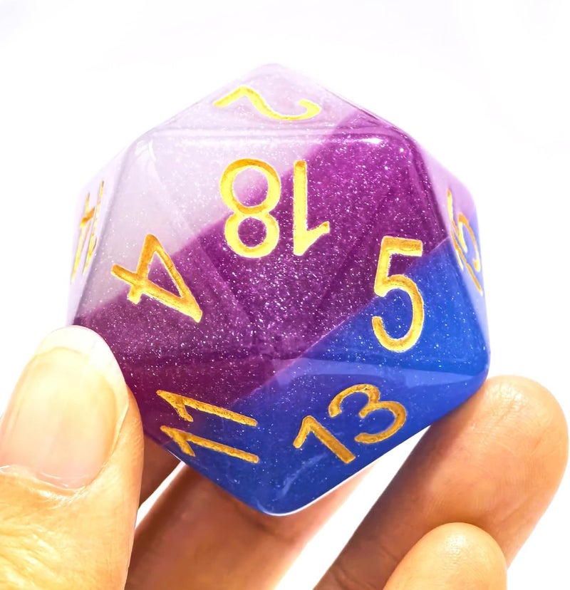 Bescon Jumbo 20 Sides Dice 1.5 inch in Colorful Multi-Layer Design, 38MM Over-Sized D20 Dice Big Size Multi Layered with Rich Colors - Image 4