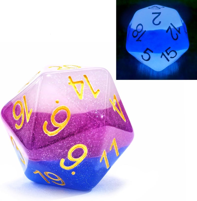 Bescon Jumbo 20 Sides Dice 1.5 inch in Colorful Multi-Layer Design, 38MM Over-Sized D20 Dice Big Size Multi Layered with Rich Colors - Image 3