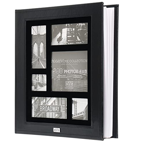 Kleer-vu Photo Album Suedeleather Collection, Holds 500 4x6 Inches Photos, 5 Per Page - Black - Image 1
