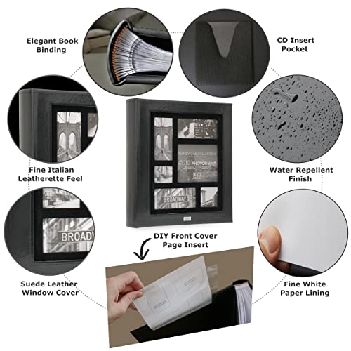 Kleer-vu Photo Album Suedeleather Collection, Holds 500 4x6 Inches Photos, 5 Per Page - Black - Image 2