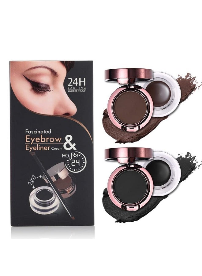 4 In 1 Gel Eyeliner And Eyebrow Powder Kit Brown Black Waterproof With Eye Liner Brush - pzsku/Z761EC66DDC20F4A07123Z/45/_/1695646178/8813af0e-ea8b-4304-b735-6977e56d8f11