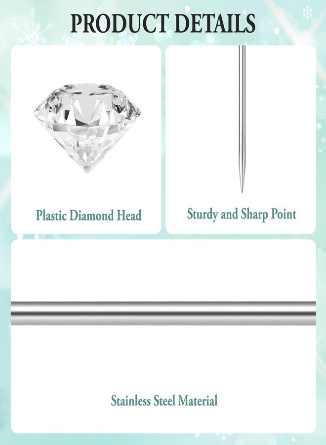 Pinsit 200Pcs Diamond Bouquet Pins, Corsage Boutonniere Pins,2 Inch Crystal Rhinestones Floral Pins,Straight Pins for Flower Bouquets Wedding Bridal Hair Accessories Jewelry DIY Decoration and Craft Sewing - Image 3