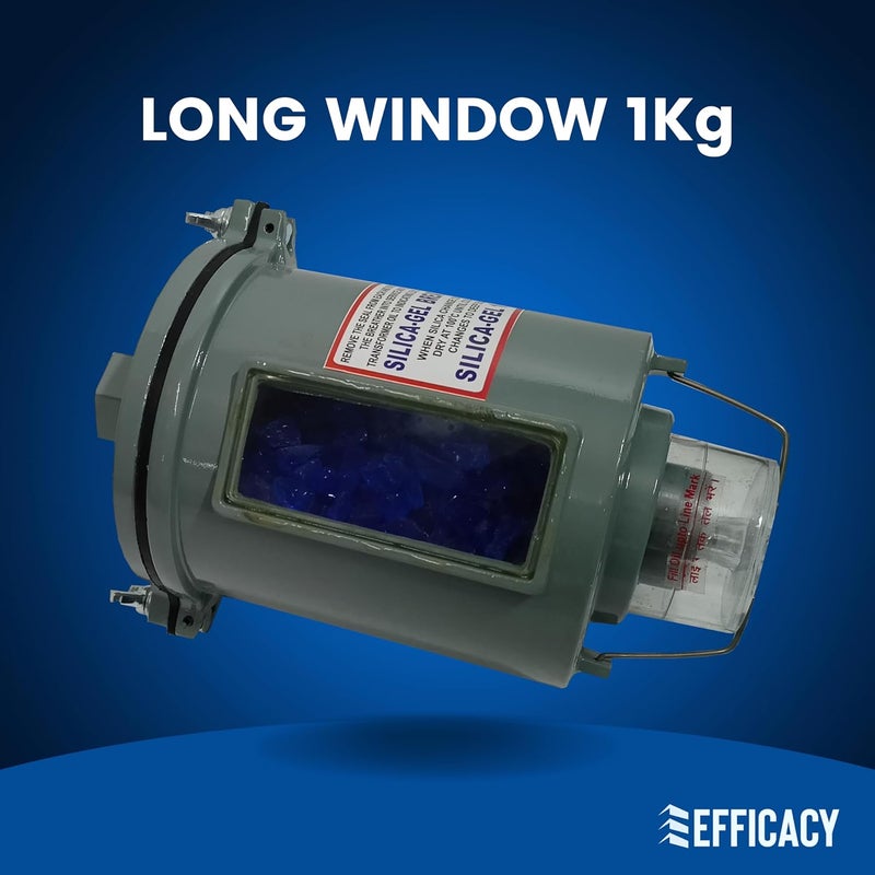 Efficacy Silica Gel Breather Size 1000 gm Transformer Desiccant Breathers Color Dark Blue to Pink Indicated Made of Full Aluminium Body and UV Polycarbonate Window Cup - Image 3