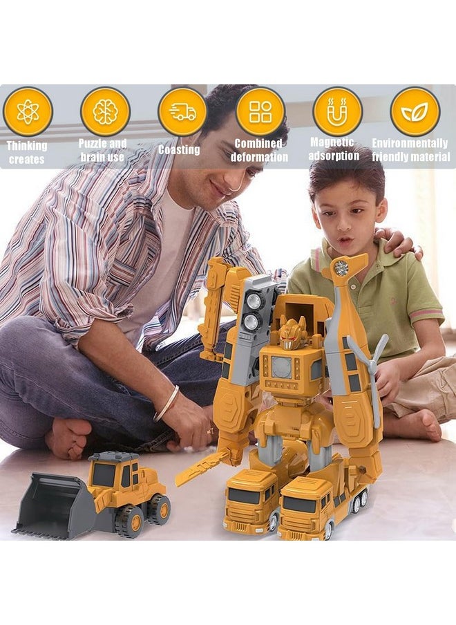 Sprstar Magnetic Transform Engineering Car Assembled Toys,Toy Construction Vehicles with Storage Box,Magnetic Blocks for Kids Age 3-5 4-8 Outdoor Toddler Activities Toys(Engineering Series-35 Pcs)  - Image 2