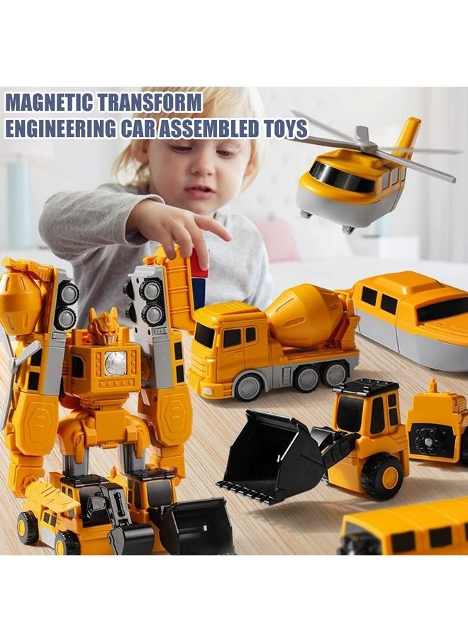 Sprstar Magnetic Transform Engineering Car Assembled Toys,Toy Construction Vehicles with Storage Box,Magnetic Blocks for Kids Age 3-5 4-8 Outdoor Toddler Activities Toys(Engineering Series-35 Pcs)  - Image 4
