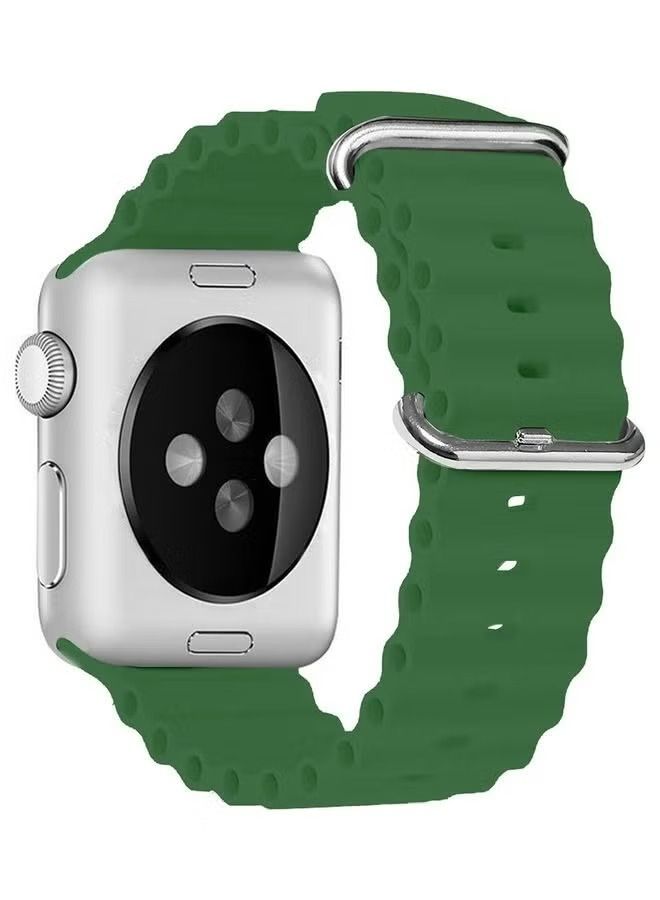 vesus 2Pack for apple watch ocean band 49mm 45mm 44mm 42mm Soft Silicone Loop Strap for watch Series Ultra/8/7/SE/6/5/4/3/2/1 Yellow/Green - Image 3