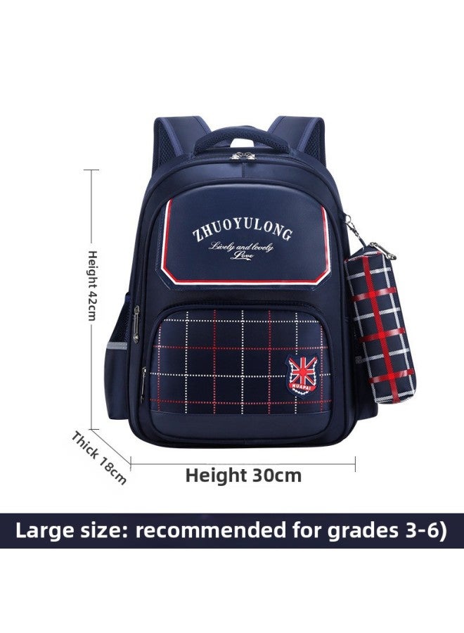 Schoolbag For Primary School Students In The Opening Season Children's Backpack For Grades 1-3-6 6-9-12 Years Old Bag-Color:Dark Blue-men's  Large Size For Grades 3-6) - Image 1