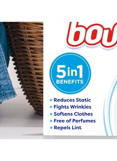Bounce Free & Gentle Unscented Fabric Softener Dryer Sheets for Sensitive Skin, 120 Count  - Image 2