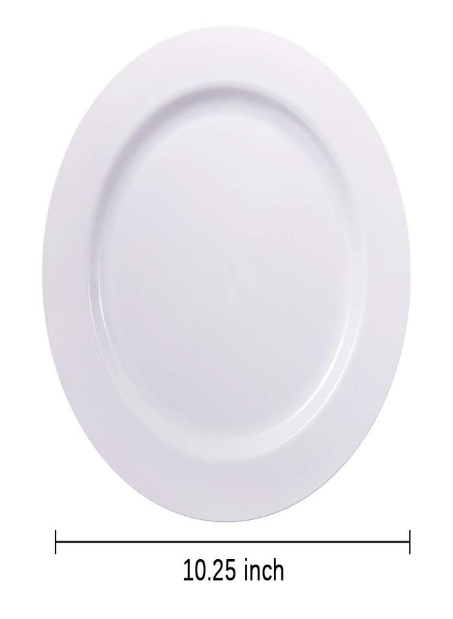 bUCLA 100PCS White Plastic Plates-10.25inch Disposable Dinner Plates-Premium Party&Wedding Plates - Image 2
