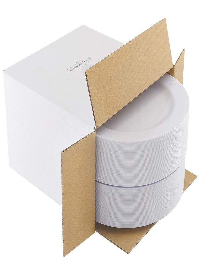 bUCLA 100PCS White Plastic Plates-10.25inch Disposable Dinner Plates-Premium Party&Wedding Plates - Image 5