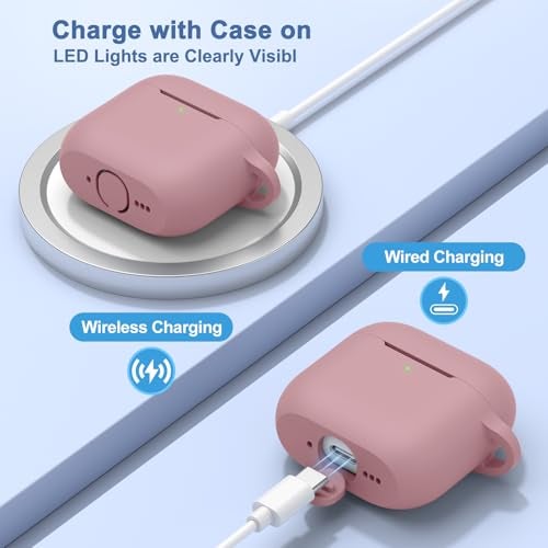 Meliya Case for AirPods 4 (2024), Wireless Charging, Powerful Drop Protection, Tough Magnetic Cover with Cleaning Pen for Apple AirPods 4th Generation- Pink - Image 2