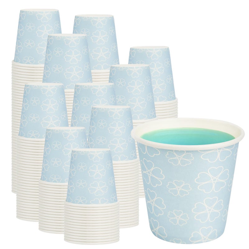 METAPRINT 300 Pack 3 oz Bathroom Cups, Disposable Paper Cups with Rolled Rim, Small Paper Mouthwash Cup for Guest Bathrooms, Vanity & Office Use, Mist blue - Image 1