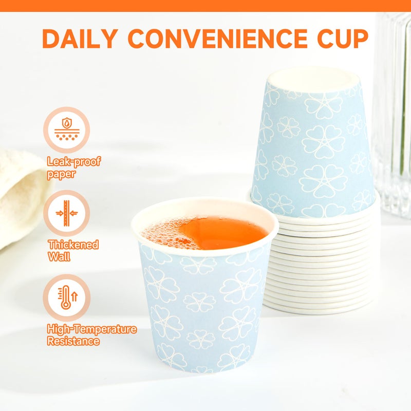 METAPRINT 300 Pack 3 oz Bathroom Cups, Disposable Paper Cups with Rolled Rim, Small Paper Mouthwash Cup for Guest Bathrooms, Vanity & Office Use, Mist blue - Image 3