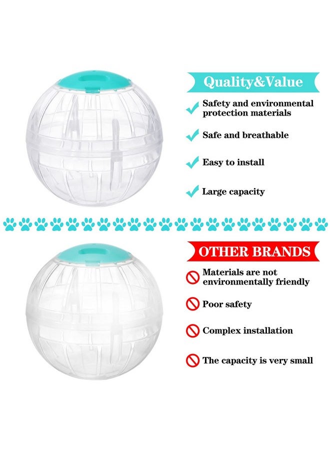 Sumind - 2 Pieces Hamster Exercise Ball, 5.7 Inch Guinea Pigs Running Ball Transparent Plastic Hamster Wheel for Dwarf Rabbits Small Pets to Reduce Boredom and Increase Activity - Image 1