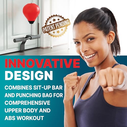 GLACIAL Doorway Sit-Up Exercise Bar with Punching Bag - Complete Upper Body and Abs MMA Workout in One - Image 2