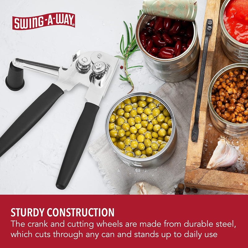 Swing-A-Way Easy Crank Can Opener, 10.4 Inches, Black - Image 1