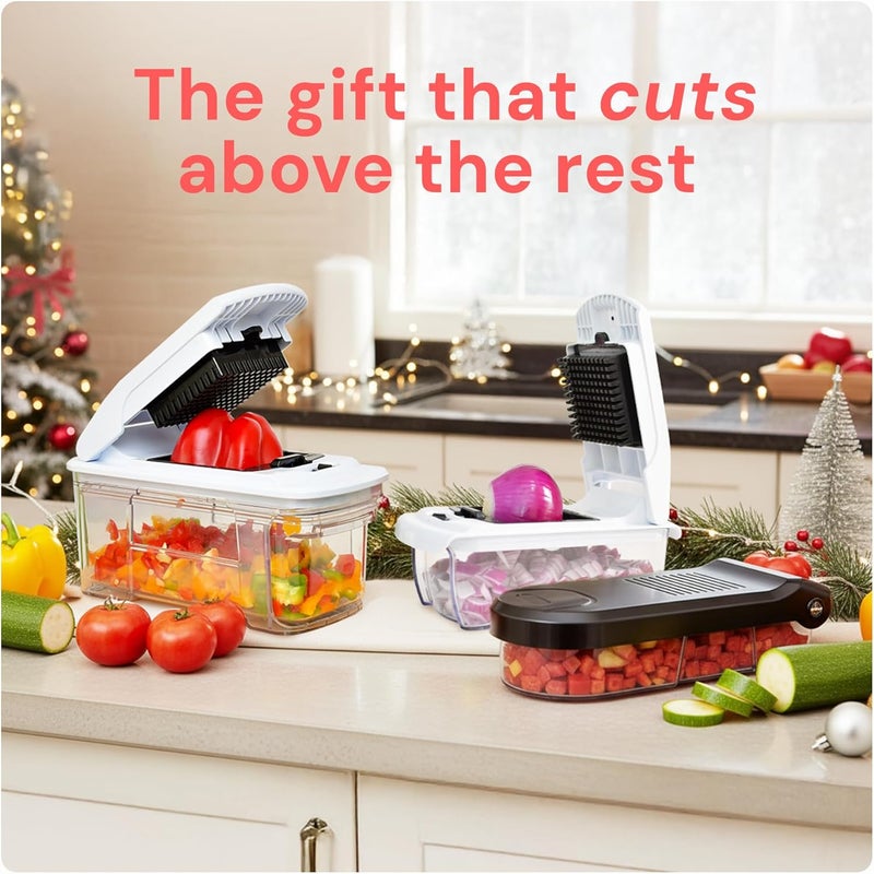 FULL STAR The Original Pro Chopper - Vegetable Chopper and Spiralizer, Food Chopper with Container, Fruit Slicer, Kitchen Gadgets & Gifts, Home Essentials (8 in 1, White) - Image 3