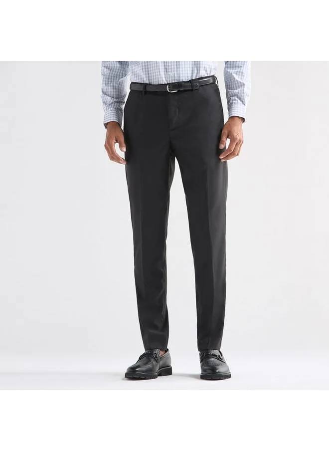 FAV Textured Regular Fit Flexi Waist Trousers with Pockets