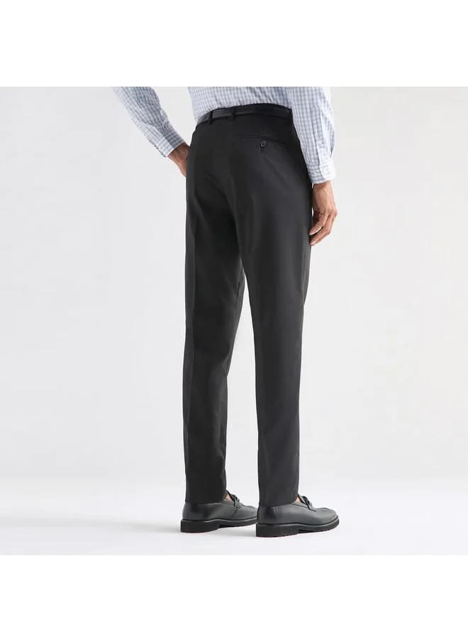 FAV Textured Regular Fit Flexi Waist Trousers with Pockets