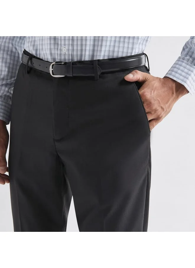 FAV Textured Regular Fit Flexi Waist Trousers with Pockets