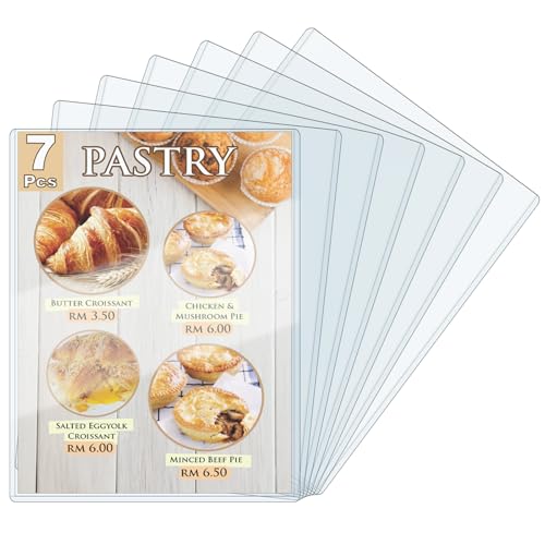 ELEMGULY Rigid Print Protectors, 7 Pack 8.5 x 11'' Plastic Clear Page Sheet Protectors, Hard Paper Page Sleeves for Document, Paper, Picture, Photo - Image 1