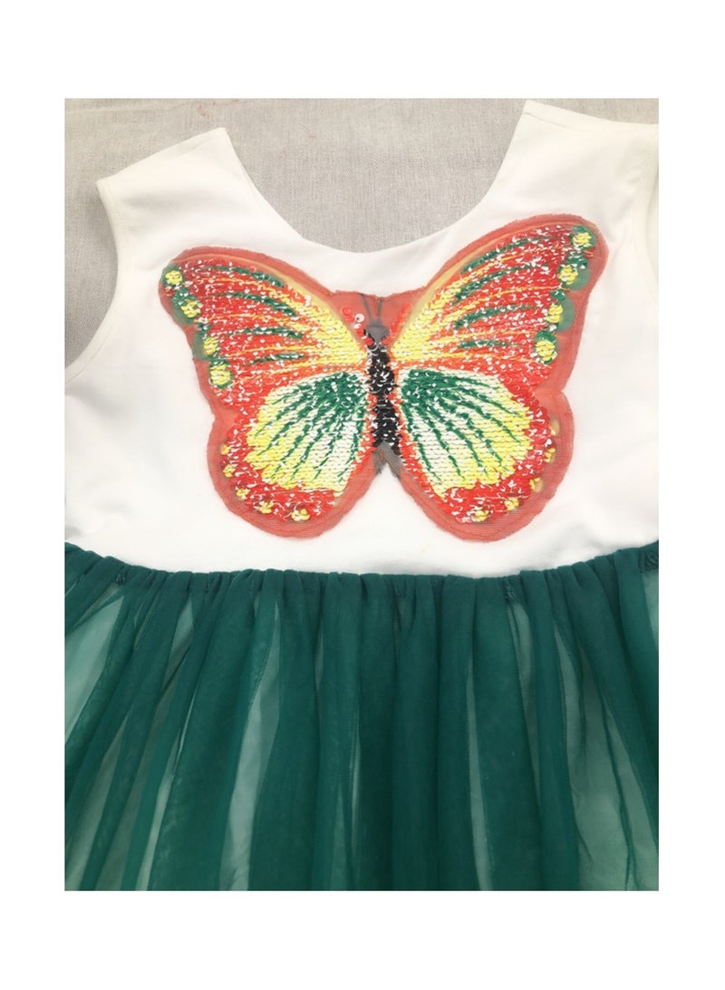 D'Daniela Butterfly Applique Tulle Dress - Image 3