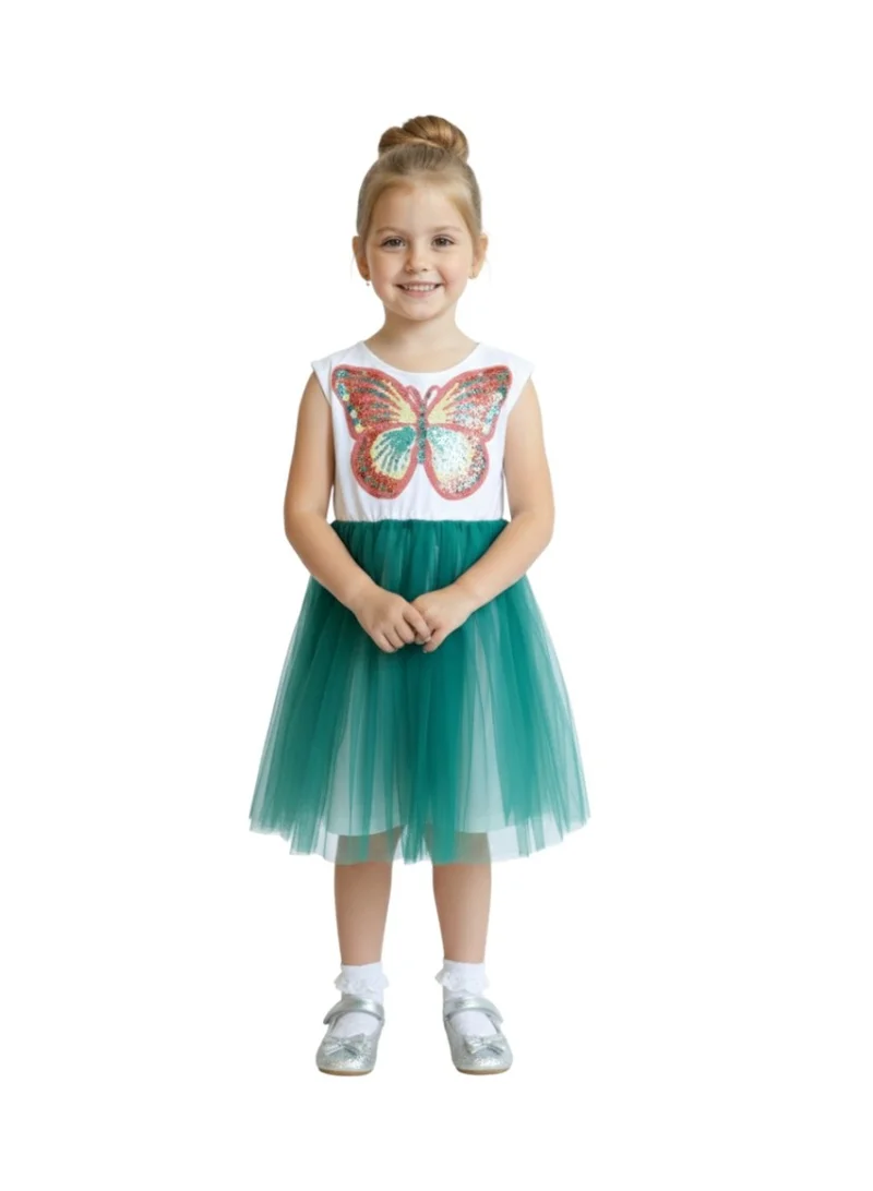 D'Daniela Butterfly Applique Tulle Dress