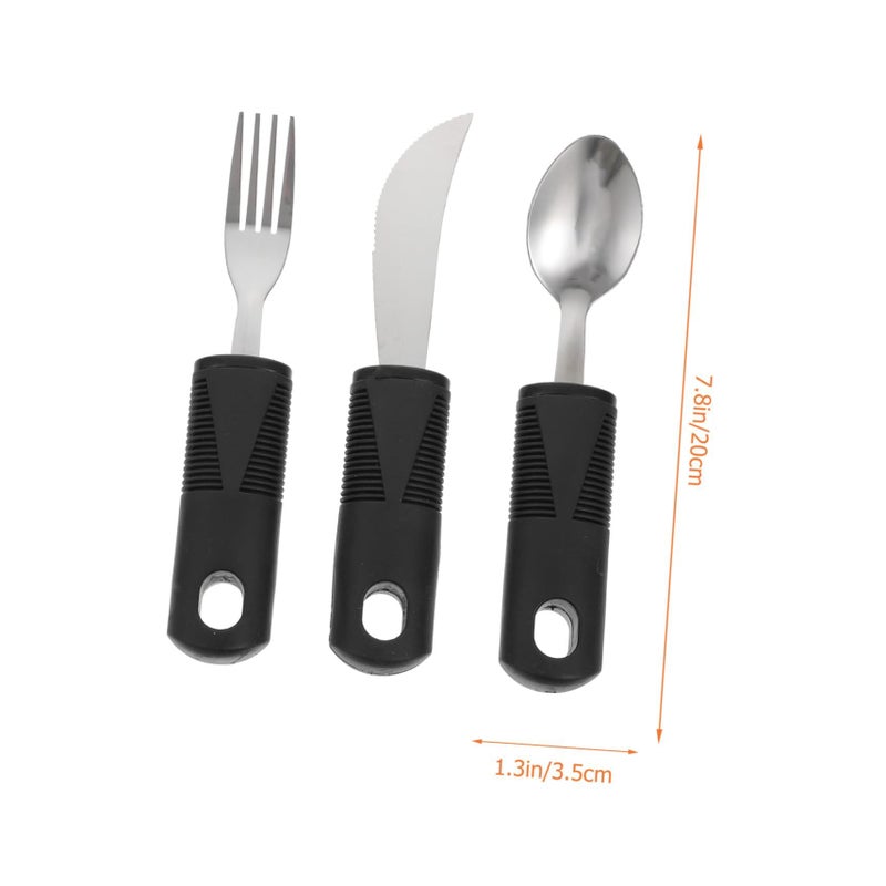 Anti Slip Cutlery Set For Elderly And Disabled Comfort Grip Utensils - Image 3