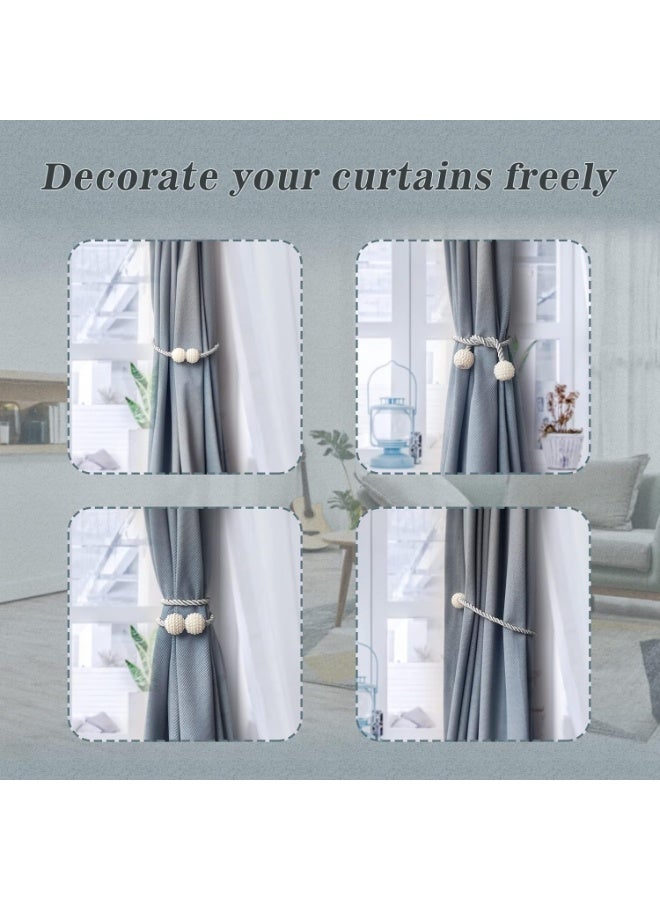 Goolsky 2pcs Vintage Pearl Magnetic Curtain Hooks, Strong Holdback for Small, Thin, Light-Transmitting Drapes, Easy Clip Design, Magnetic Hooks for Hanging - Image 2