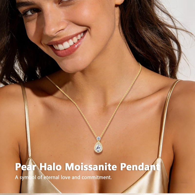 LOIPURI Promise Necklace for Her, 2.5cttw Moissanite Halo Pendant for Women, Romantic I Choose You Gift To Girlfriend Wife from Boyfriend Husband, Ready to Gift Box for Christmas Valentine's Day Anniversary - Image 3