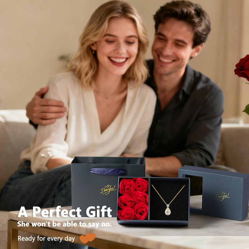 LOIPURI Promise Necklace for Her, 2.5cttw Moissanite Halo Pendant for Women, Romantic I Choose You Gift To Girlfriend Wife from Boyfriend Husband, Ready to Gift Box for Christmas Valentine's Day Anniversary - Image 2