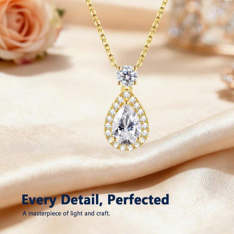 LOIPURI Promise Necklace for Her, 2.5cttw Moissanite Halo Pendant for Women, Romantic I Choose You Gift To Girlfriend Wife from Boyfriend Husband, Ready to Gift Box for Christmas Valentine's Day Anniversary - Image 4