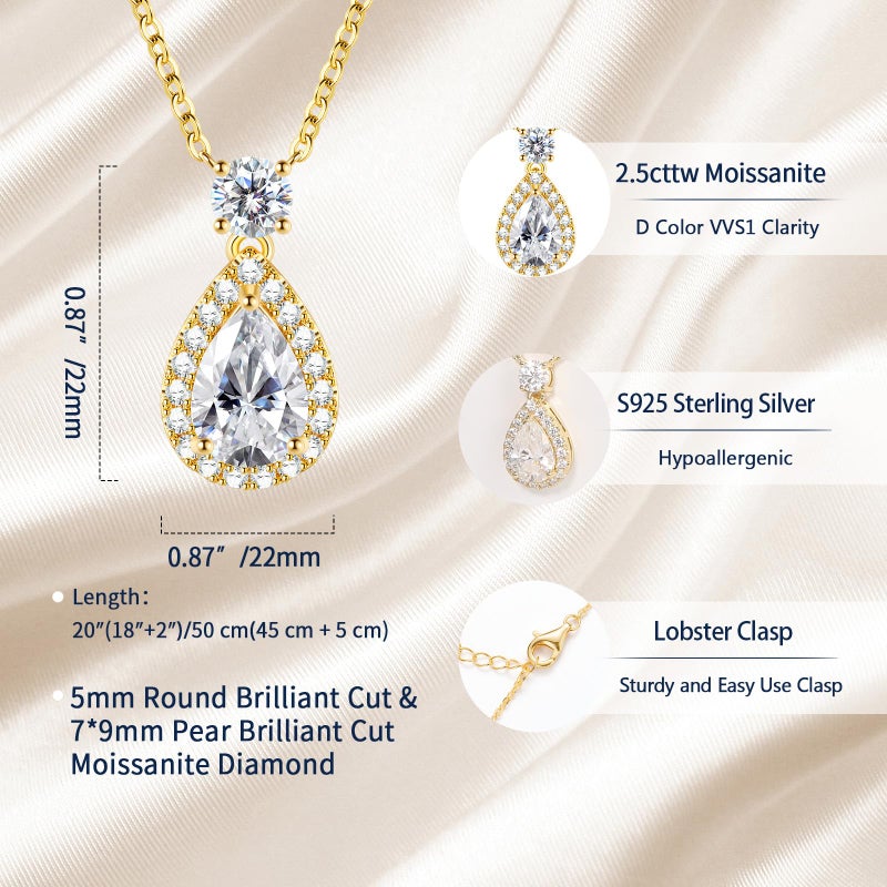 LOIPURI Promise Necklace for Her, 2.5cttw Moissanite Halo Pendant for Women, Romantic I Choose You Gift To Girlfriend Wife from Boyfriend Husband, Ready to Gift Box for Christmas Valentine's Day Anniversary - Image 5