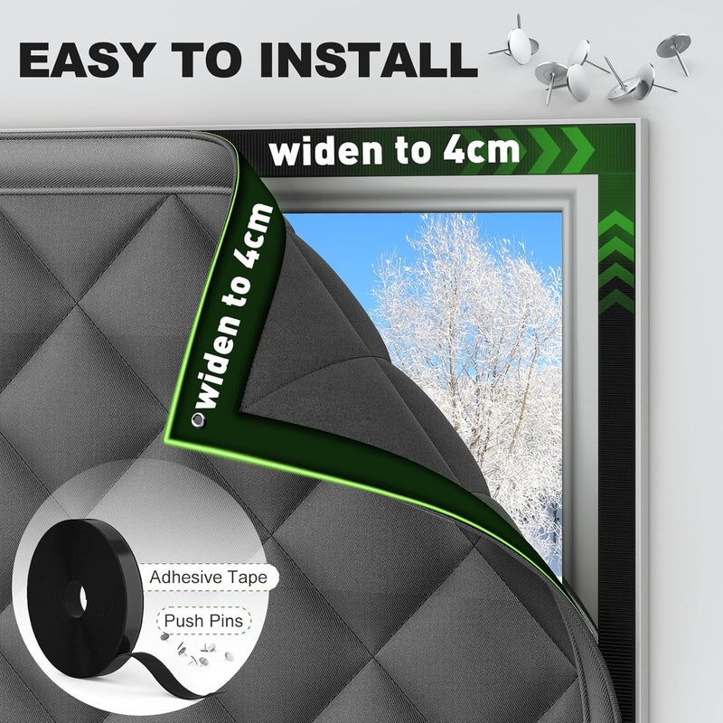 AGHITG Window Insulation Winter 42" x 32" Cold Weather Thermal Insulation Cover with Cotton, Insulated Window Cover for Winter, Heavy Duty Window Insulation Kit, Window Draft Cold Air Blocker - Image 5