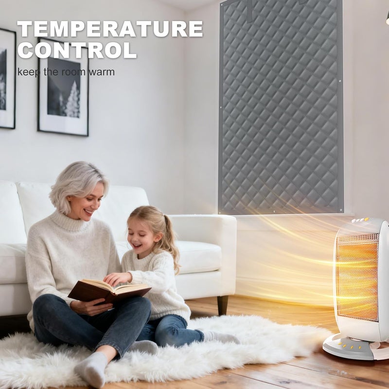 AGHITG Window Insulation Winter 42" x 32" Cold Weather Thermal Insulation Cover with Cotton, Insulated Window Cover for Winter, Heavy Duty Window Insulation Kit, Window Draft Cold Air Blocker - Image 2