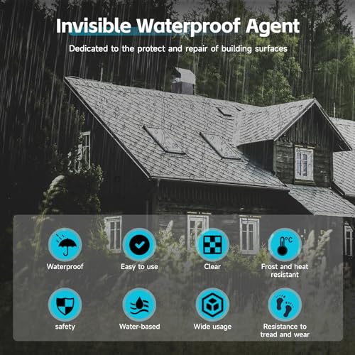 aididan Transparent Waterproof Coating Indoor Outdoor Sealant Invisible Waterproof Agent WaterBased Clear Sealant for Roofs Walls Bathroom Kitchen Garden Invisible Leak Repair Coating 16 floz - Image 3