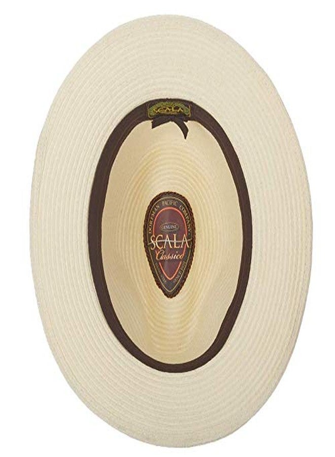 Scala Men's Paper Braid Safari Hat with Black Band, Ivory, L - Image 5
