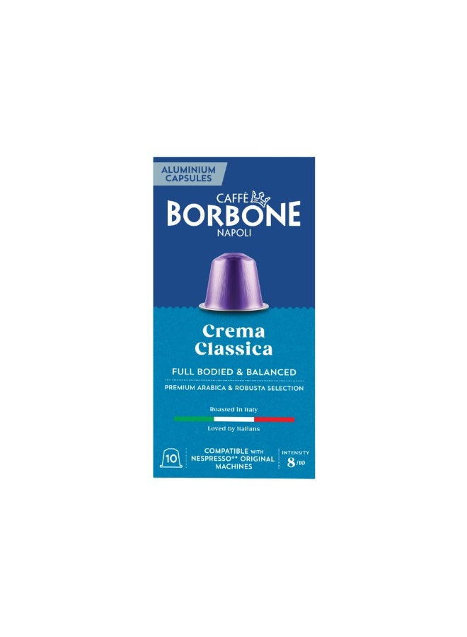 CAFFE BORBONE capsules crema classica compatible with nespresso machines 10 pcs - Image 1