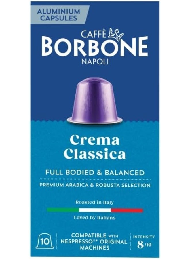 CAFFE BORBONE capsules crema classica compatible with nespresso machines 10 pcs - Image 1