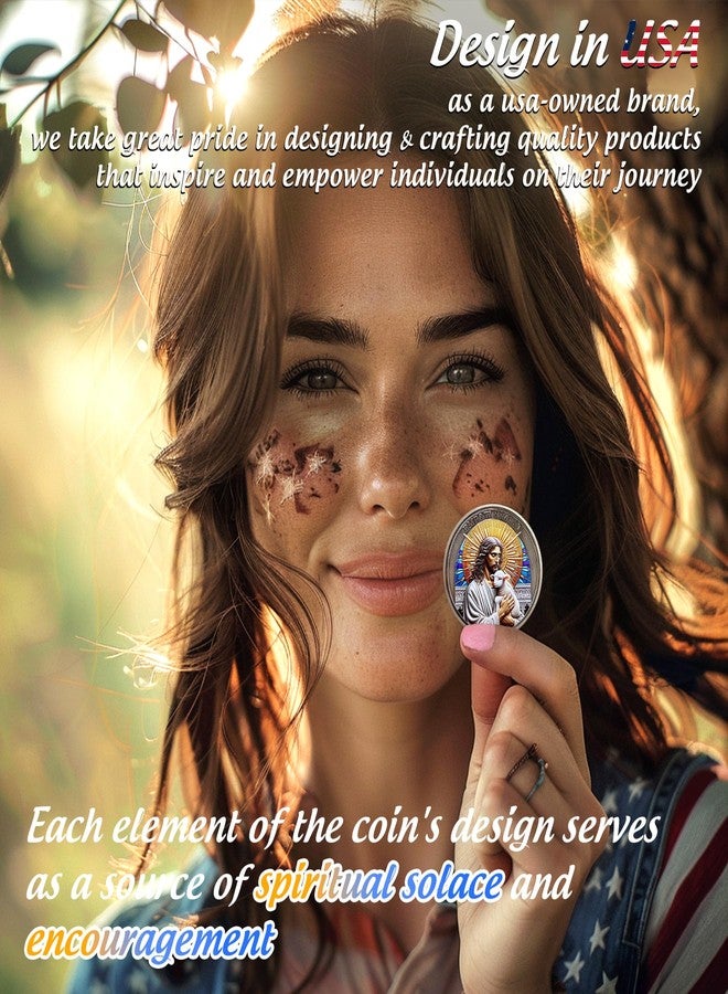 IELCJJ Rare The Good Shepherd Challenge Coin - Psalm 46 1 Jesus God Empowerment Prayer Token - Art Pocket Bible Verses Christian Coins - Lucky Religious Commemorative Gifts for Men Women - Image 4