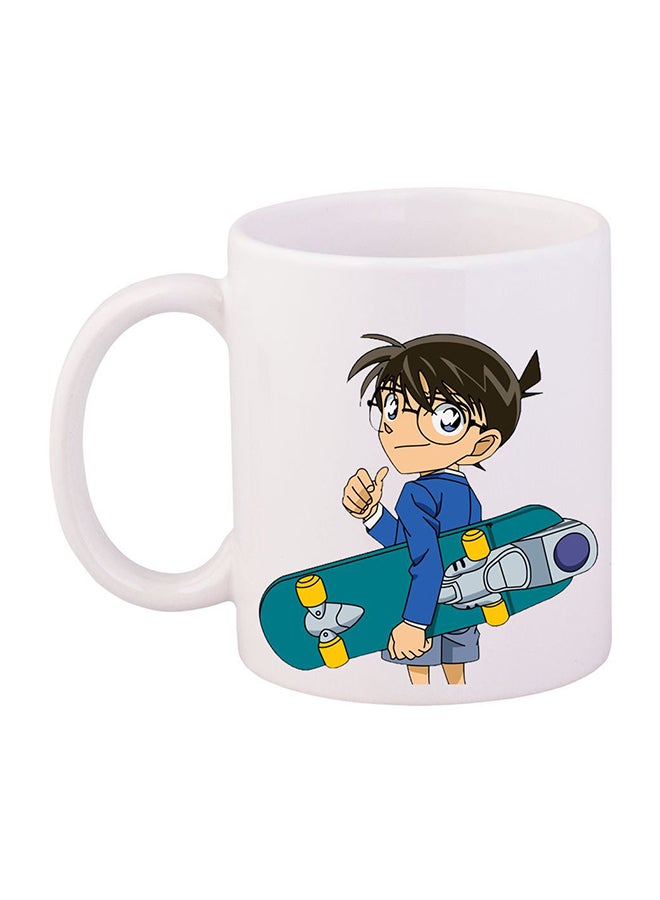 giftex Detective Conan Printed Mug White/Blue/Green 9.5x7.5centimeter