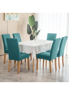 yongsheng Furniture  Kitchen Chairs - Dark  Upholstered Dining Chairs--8PCS-Waterproof chair cover--Black+ Blue  - Image 5