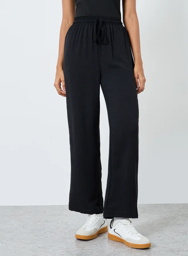 تايك تو Take Two Women Solid Drawstring Waist Pants