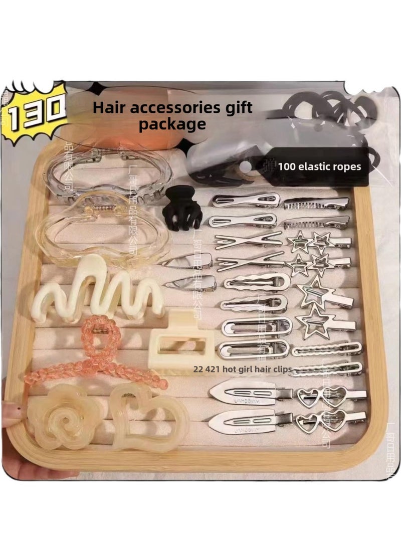 Goolsky New 130-piece set hair clip combination hair accessories wholesale grab clip hair band simple temperament headband hairpin high ponytail - Image 1